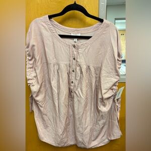 Heyson Light Pink Button-Front Tunic Top